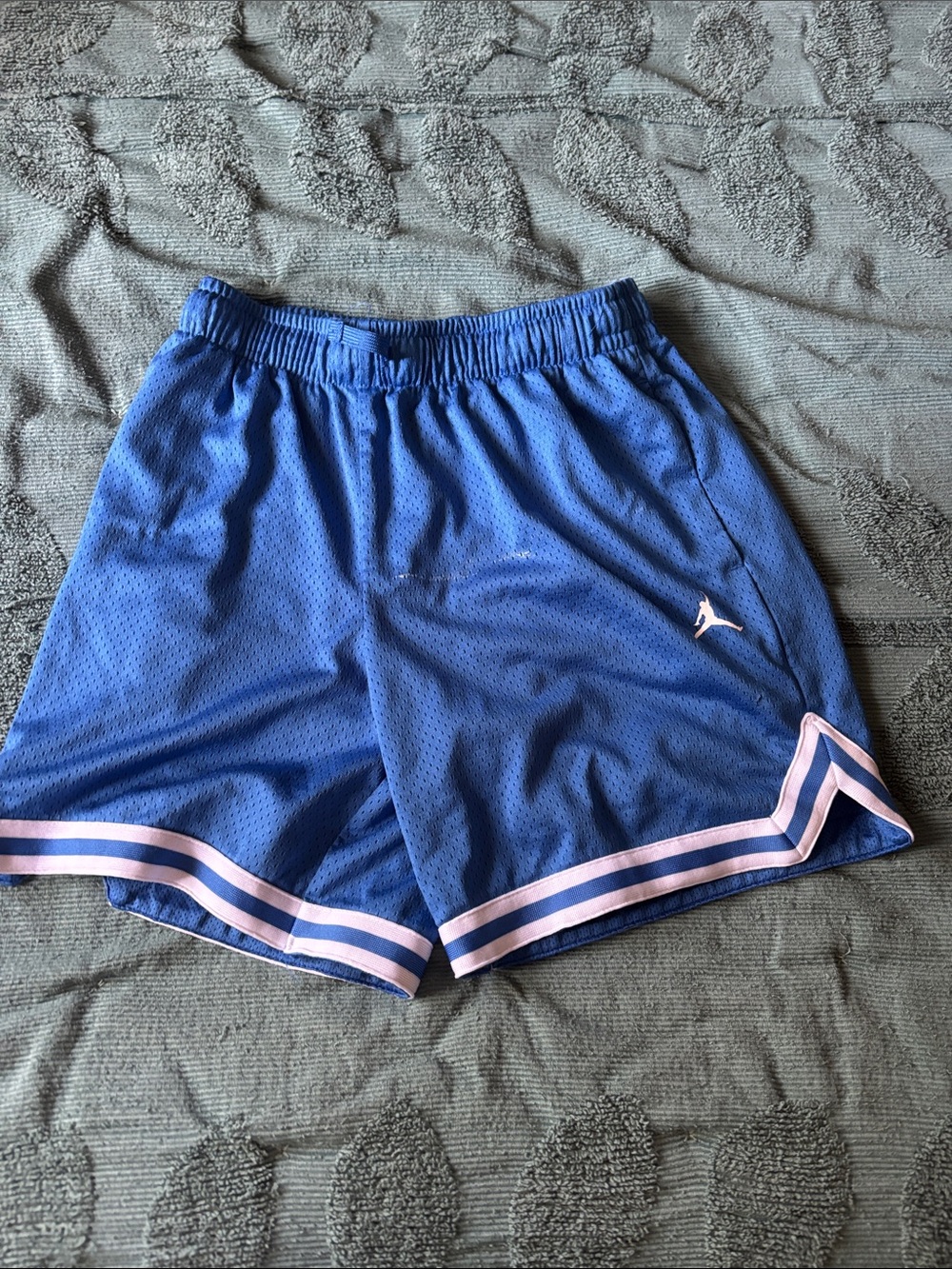 Jordan Royal Blue Athletic Shorts with Light Pink Trim